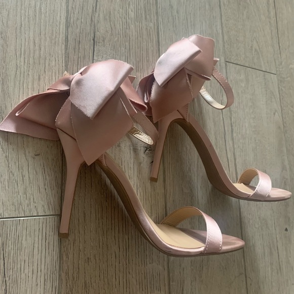 Pink Lulu’s Stilettos with Satin Ankle Bow - Picture 5 of 8